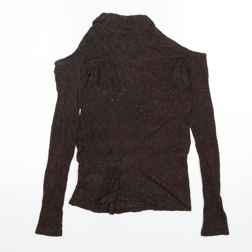 NEXT Womens Brown Round Neck  Viscose Pullover Jumper Size 10