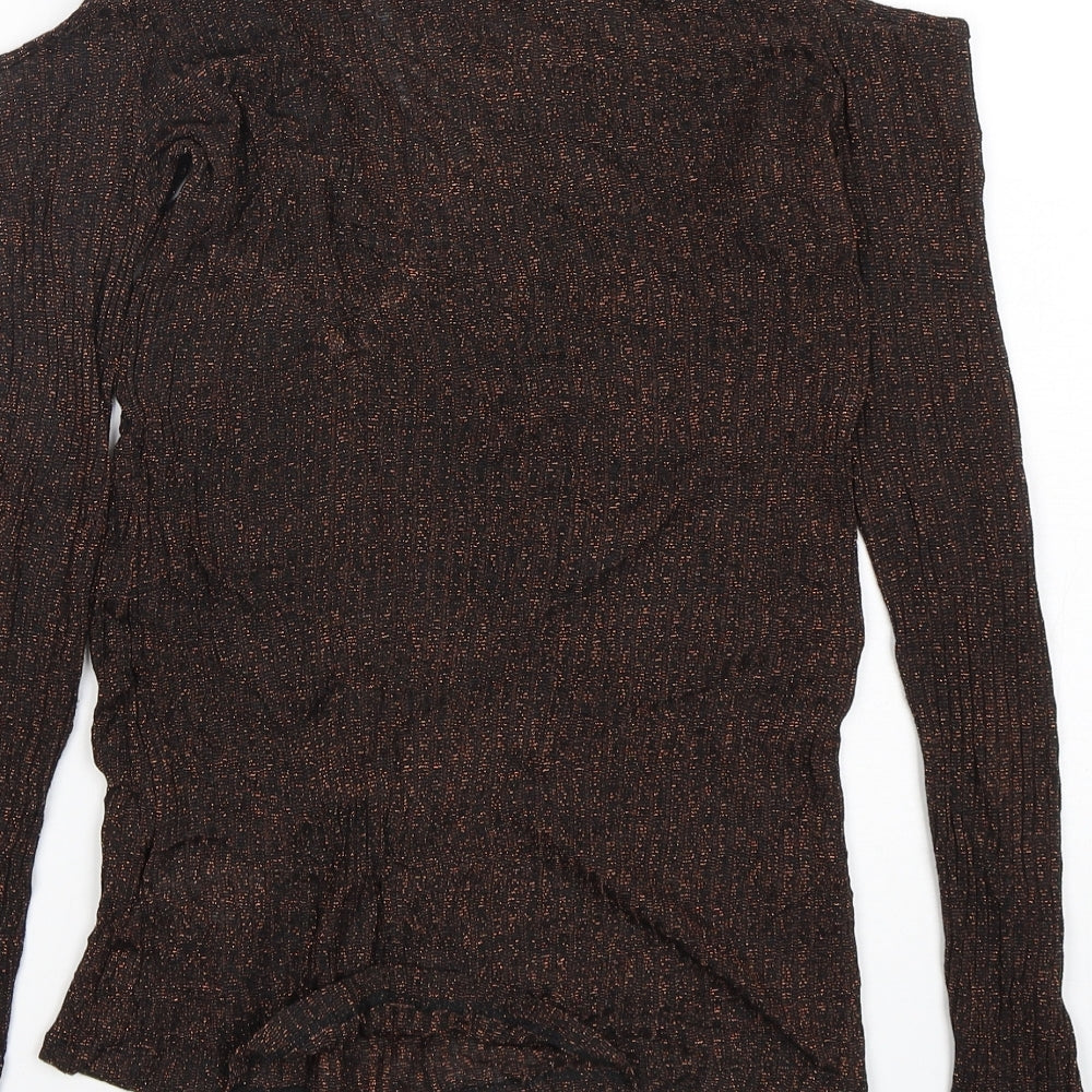 NEXT Womens Brown Round Neck  Viscose Pullover Jumper Size 10