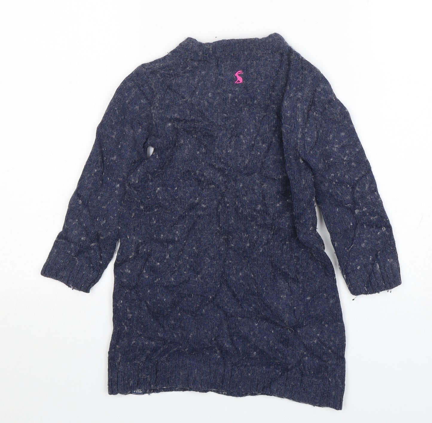 Joules  Girls Blue  Cotton Jumper Dress  Size 3-4 Years  Round Neck