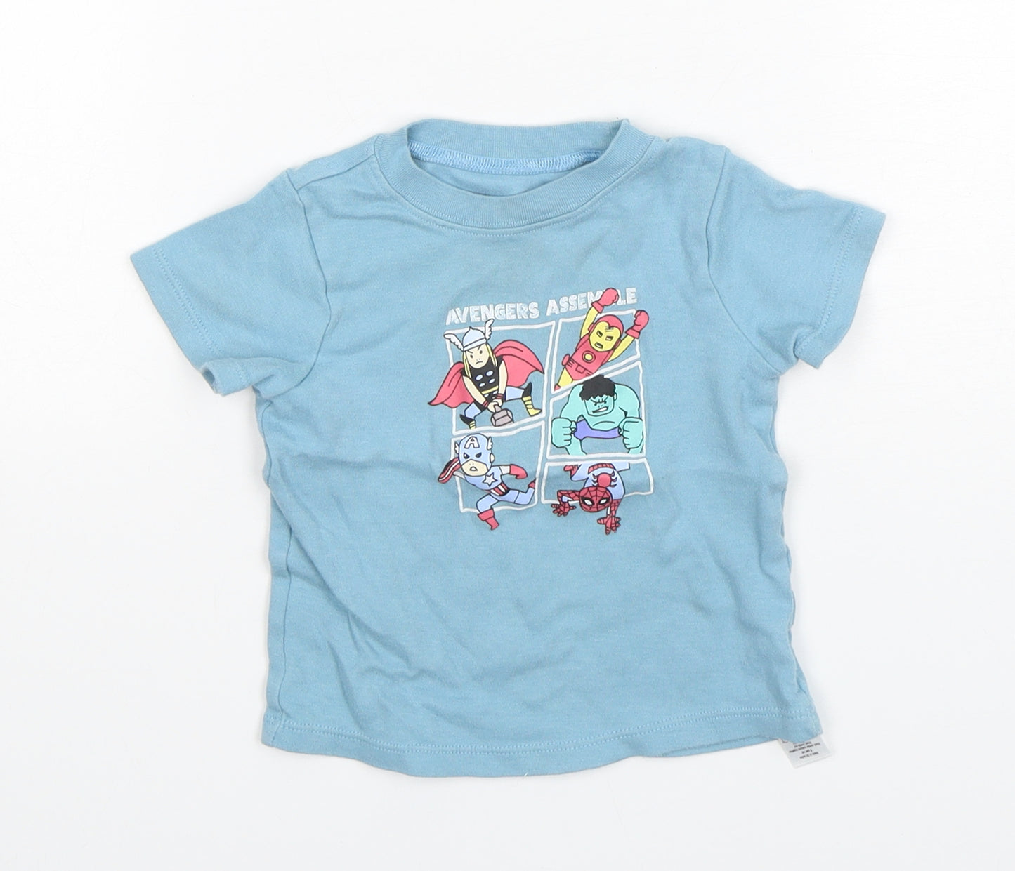 George Boys Green  Cotton Basic T-Shirt Size 12-18 Months Round Neck