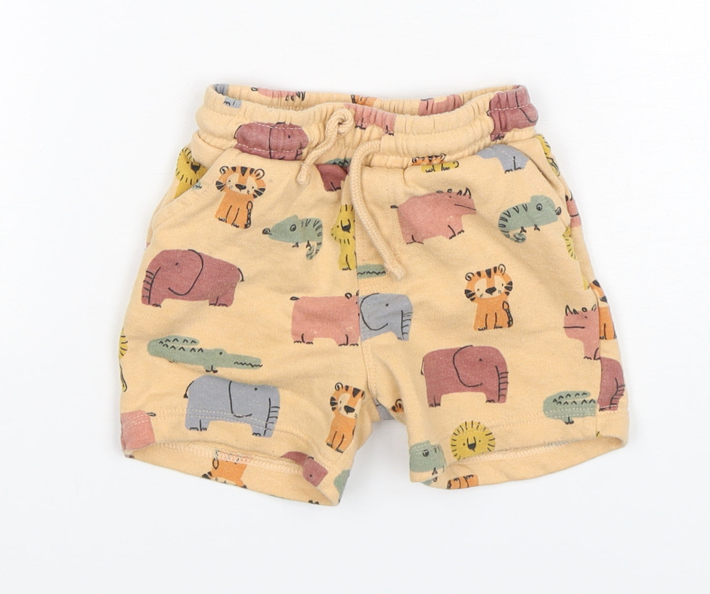 Matalan Boys Orange Animal Print Cotton Sweatpants Trousers Size 12-18 Months   - Shorts