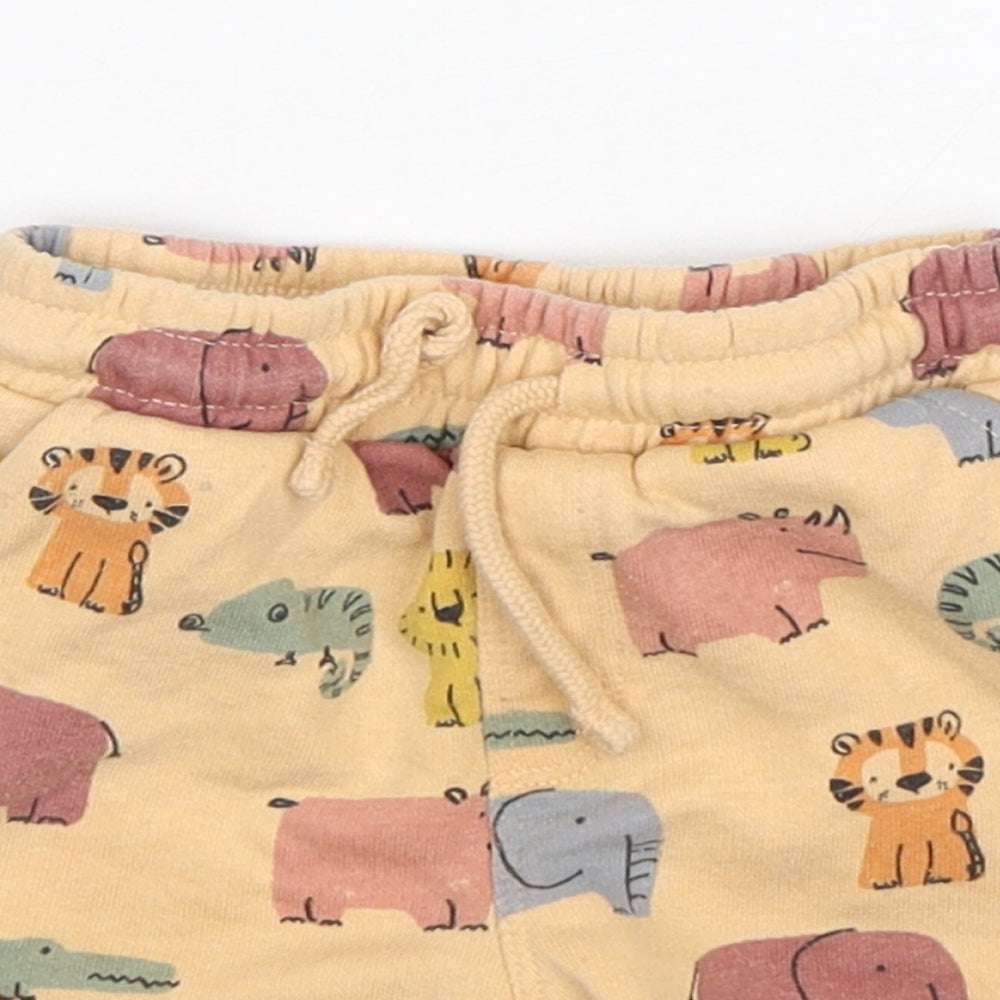 Matalan Boys Orange Animal Print Cotton Sweatpants Trousers Size 12-18 Months   - Shorts