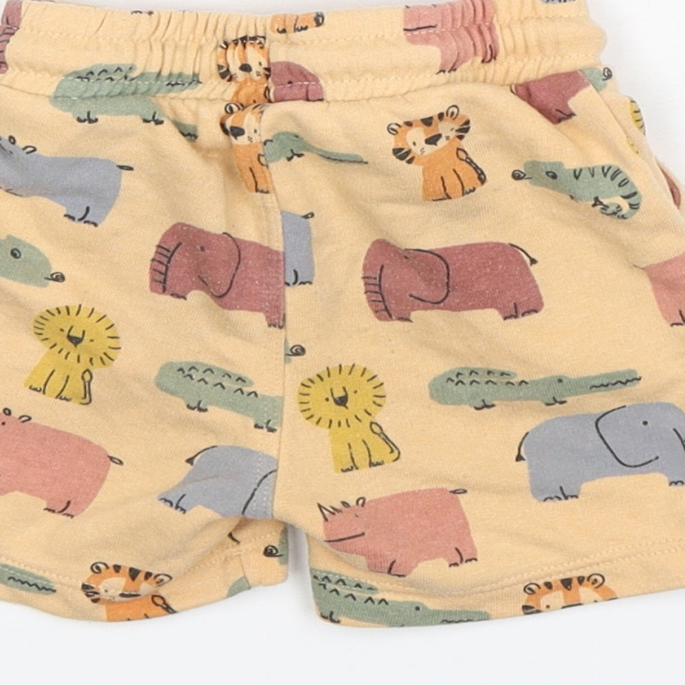 Matalan Boys Orange Animal Print Cotton Sweatpants Trousers Size 12-18 Months   - Shorts