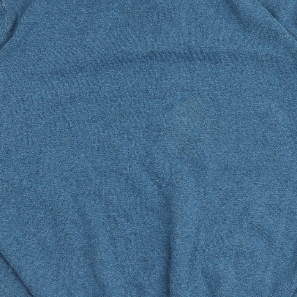 Peacocks Mens Blue Round Neck  Cotton Pullover Jumper Size L