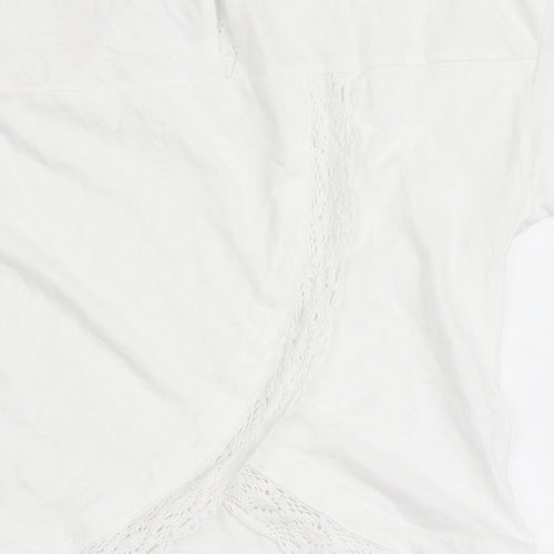 Dunnes Stores Girls White  100% Cotton Basic T-Shirt Size 7-8 Years Round Neck