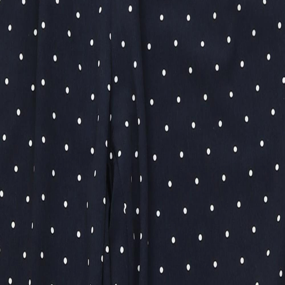 New Look Womens Black Polka Dot Polyester Trousers  Size 14 L27 in Regular Drawstring