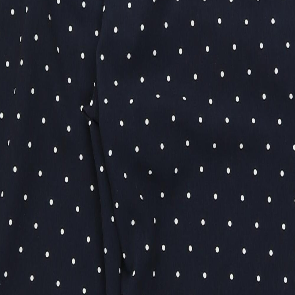 New Look Womens Black Polka Dot Polyester Trousers  Size 14 L27 in Regular Drawstring