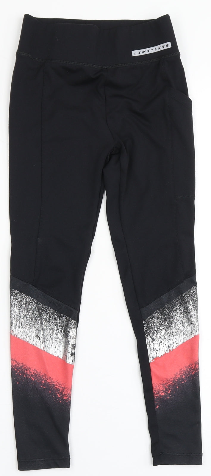 Dunnes Stores Girls Black  Polyester Jogger Trousers Size 7-8 Years  Regular  - Active