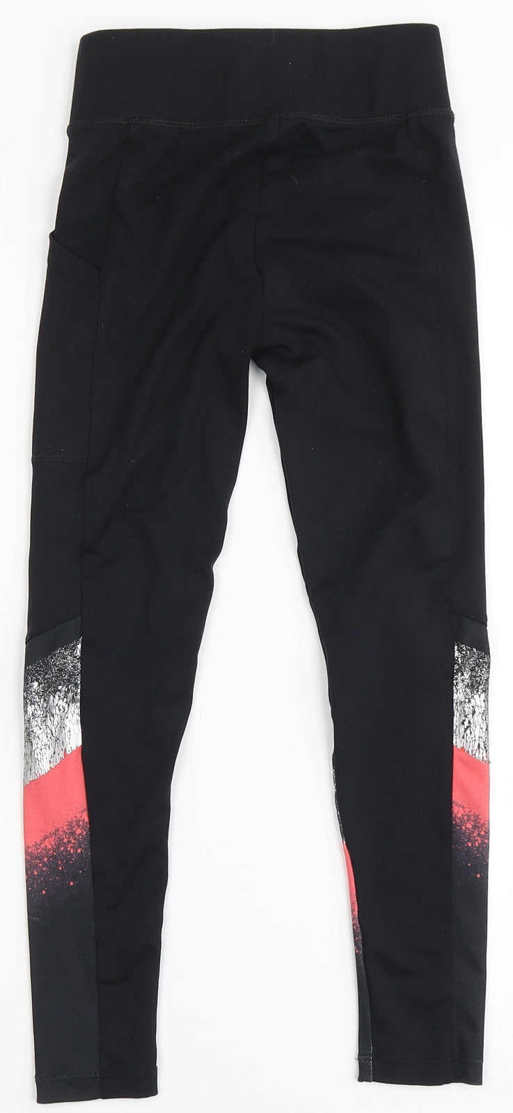 Dunnes Stores Girls Black  Polyester Jogger Trousers Size 7-8 Years  Regular  - Active