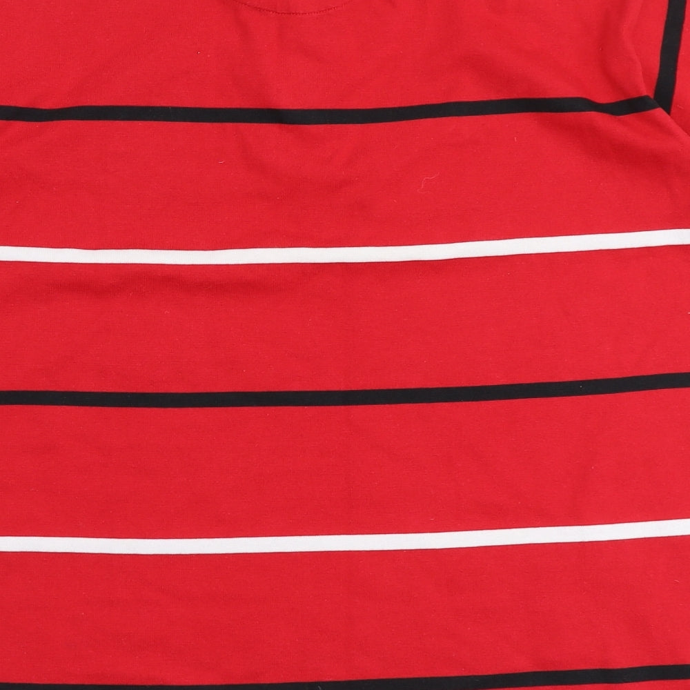 Kukri Mens Red Striped Cotton  Polo Size S Round Neck Button