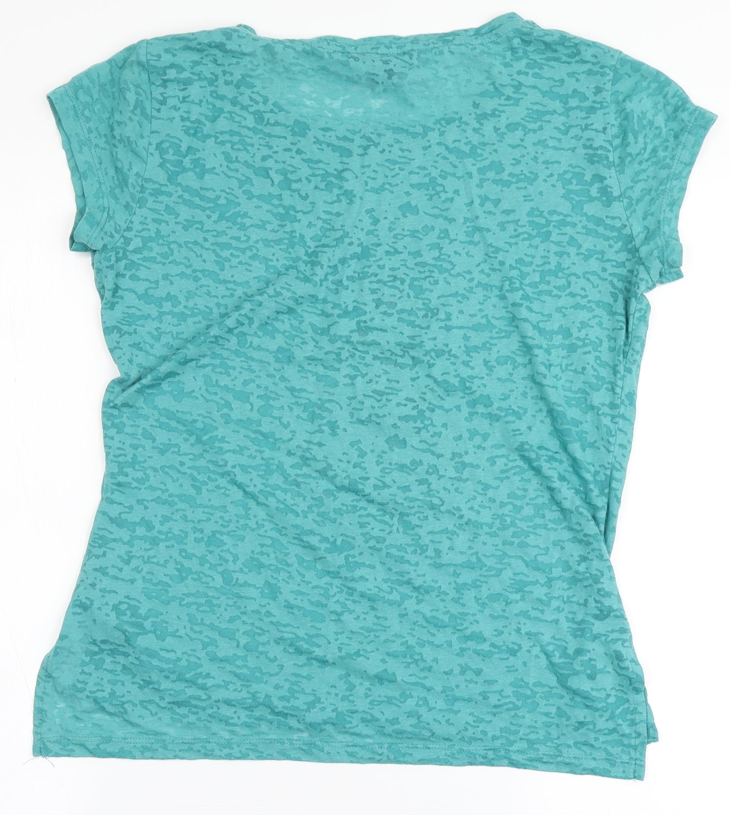 Atmosphere Womens Blue  Polyester Basic T-Shirt Size 10 Round Neck - Pinapple