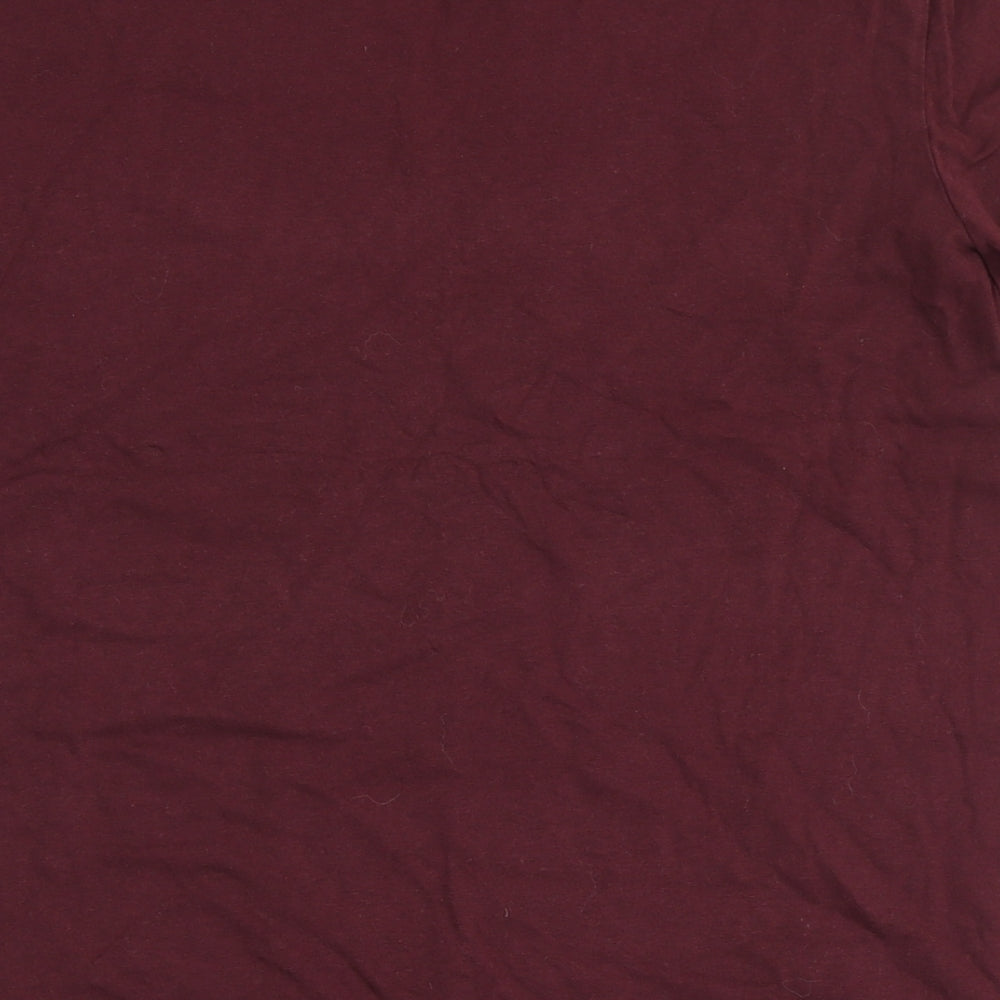 JACK & JONES Mens Red  Cotton  T-Shirt Size M Round Neck