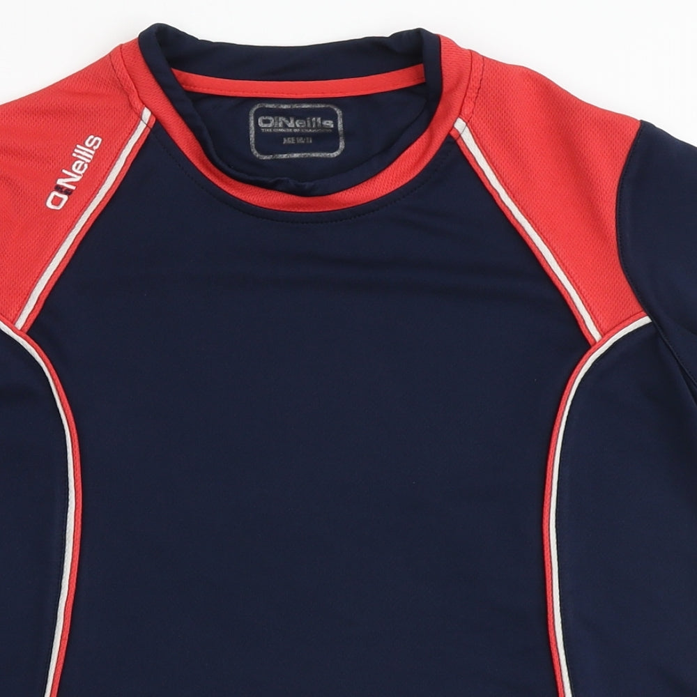 O'Neills Boys Blue  Polyester Basic T-Shirt Size 10-11 Years Round Neck