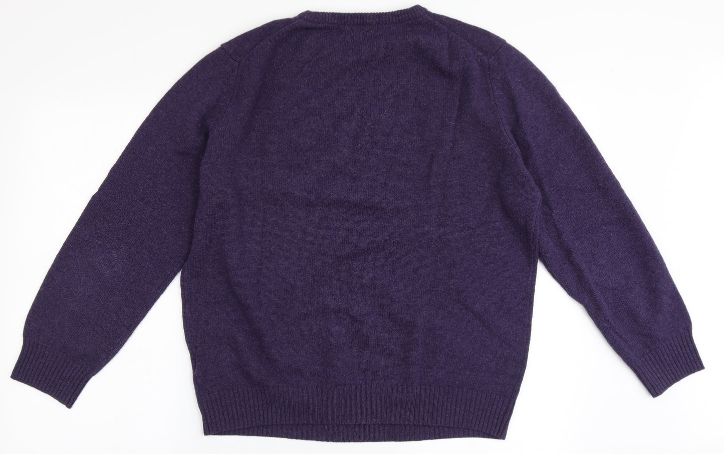 Thomas Nash Mens Purple Round Neck  Wool Pullover Jumper Size M