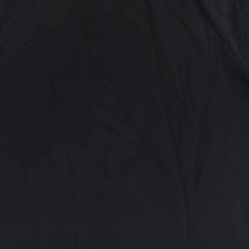 Hackett Mens Black  100% Cotton  Polo Size M Round Neck Button