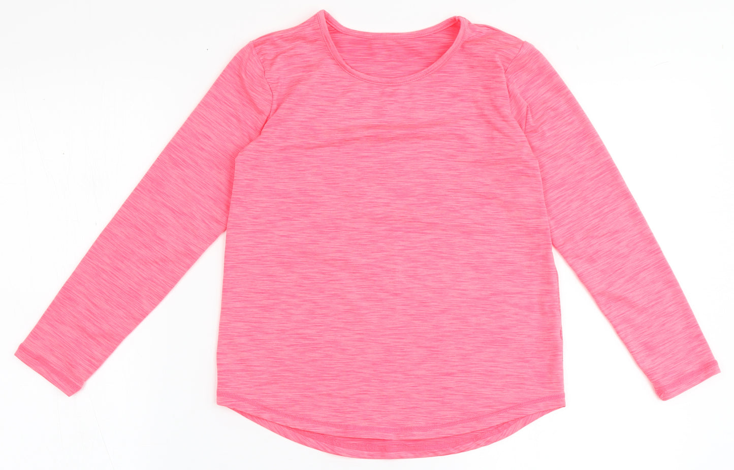 Dunnes Stores Girls Pink  Polyester Basic T-Shirt Size 7-8 Years Round Neck  - Active