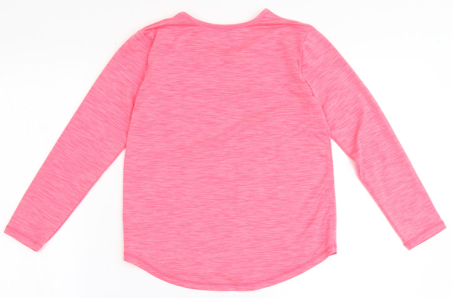 Dunnes Stores Girls Pink  Polyester Basic T-Shirt Size 7-8 Years Round Neck  - Active