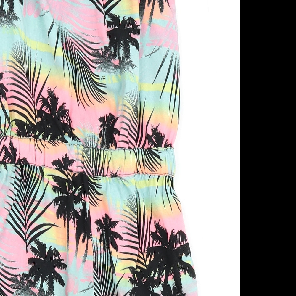 PEP&CO Girls Multicoloured  100% Polyester Playsuit One-Piece Size 7-8 Years   - Tropical Palm