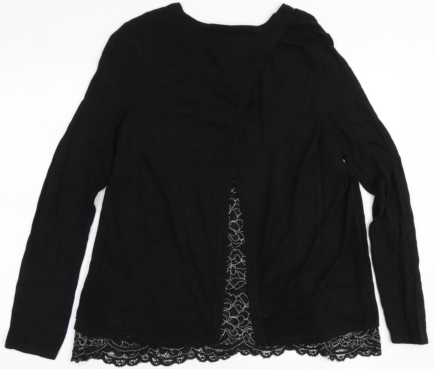 RJR.John Rocha Womens Black Round Neck  Viscose Pullover Jumper Size 14