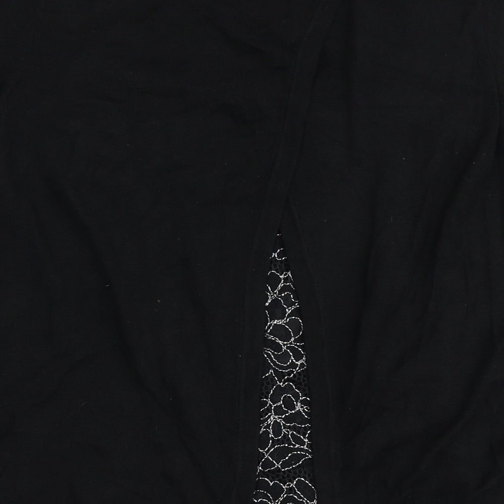 RJR.John Rocha Womens Black Round Neck  Viscose Pullover Jumper Size 14