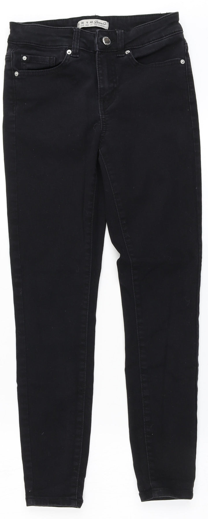 Denim & Co. Womens Black Cotton Skinny Jeans Size 8 L25 in Regular Zip