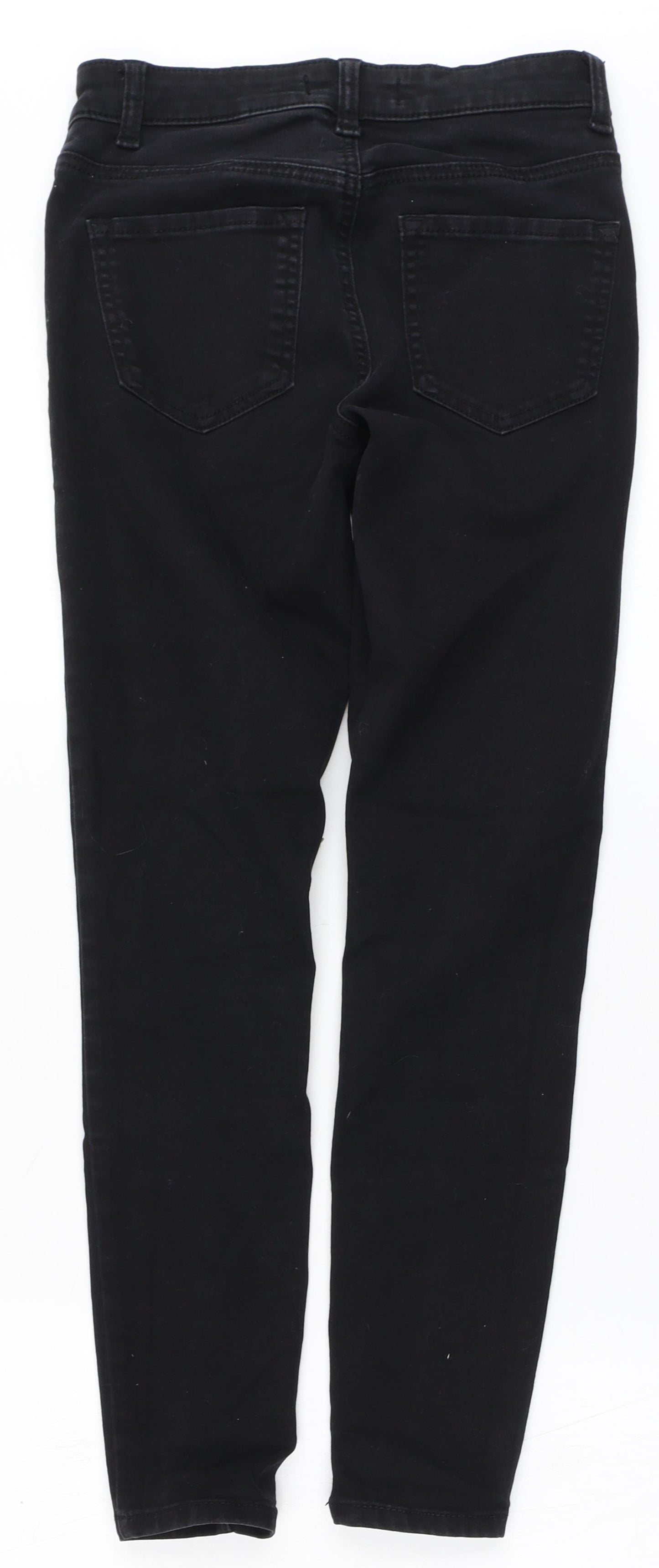 Denim & Co. Womens Black  Cotton Skinny Jeans Size 8 L25 in Regular Zip