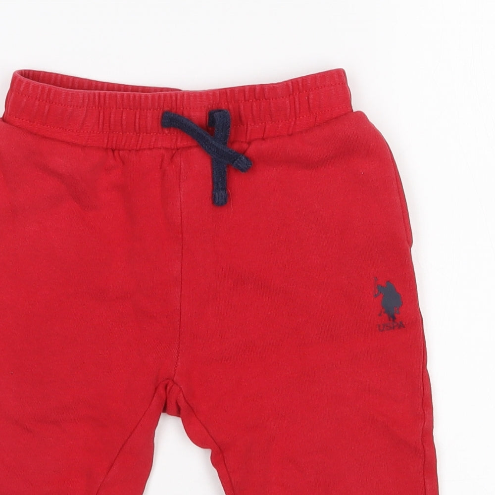 US Polo Assn. Boys Red  Cotton Jogger Trousers Size 3 Years  Regular Pullover