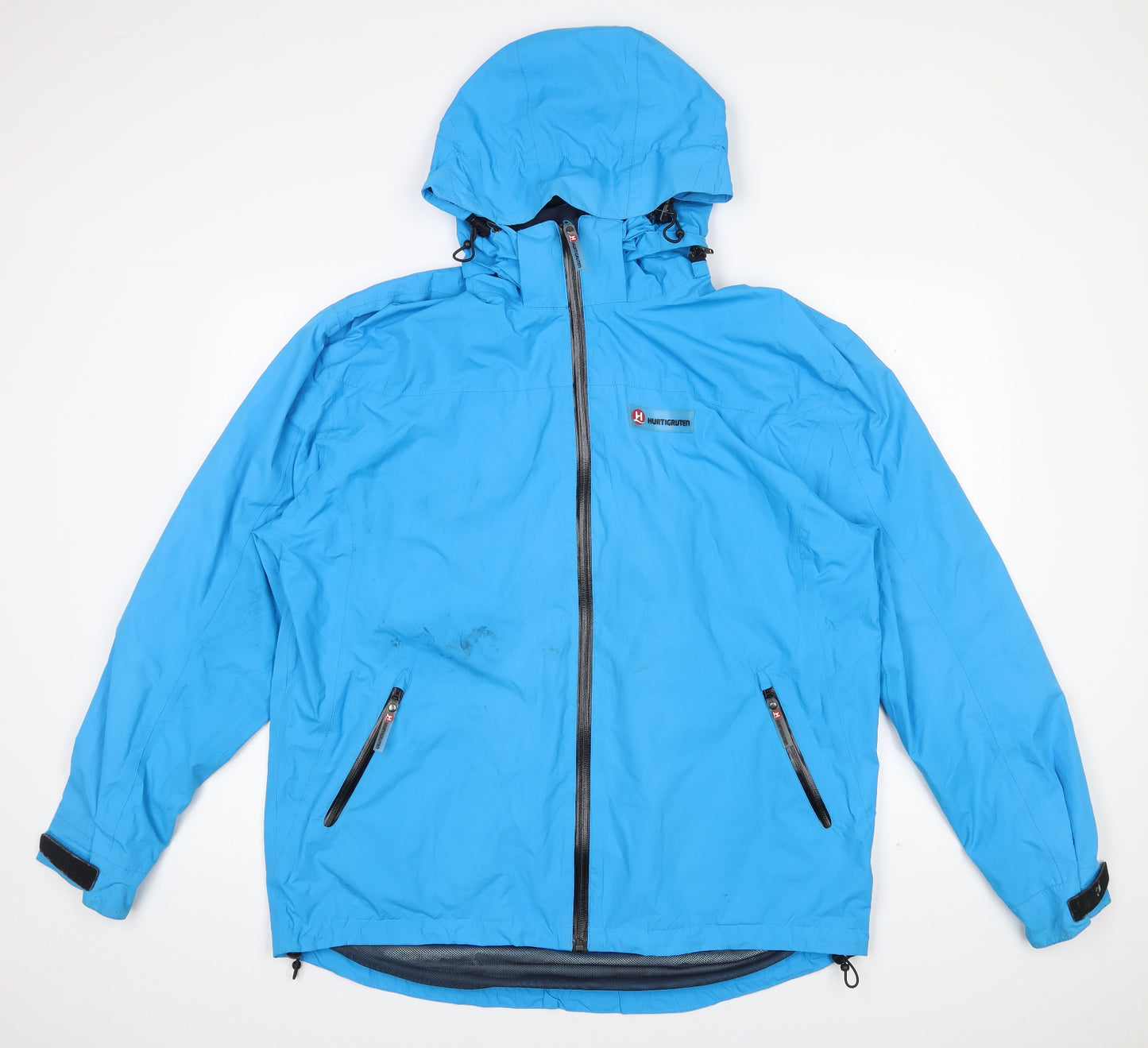 Hurtigruten  Mens Blue   Rain Coat Coat Size L  Zip