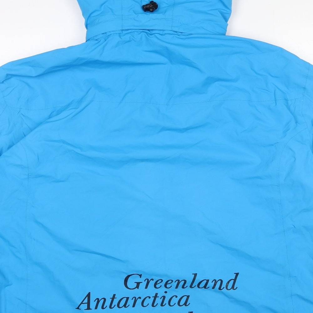 Hurtigruten  Mens Blue   Rain Coat Coat Size L  Zip