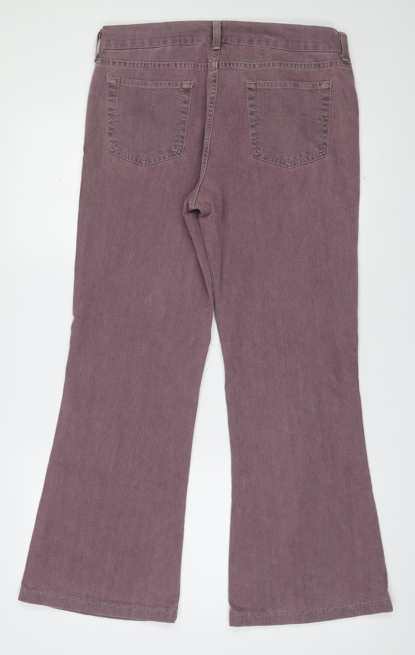 Principles Womens Purple  Cotton Bootcut Jeans Size 14 L27.5 in Regular Zip