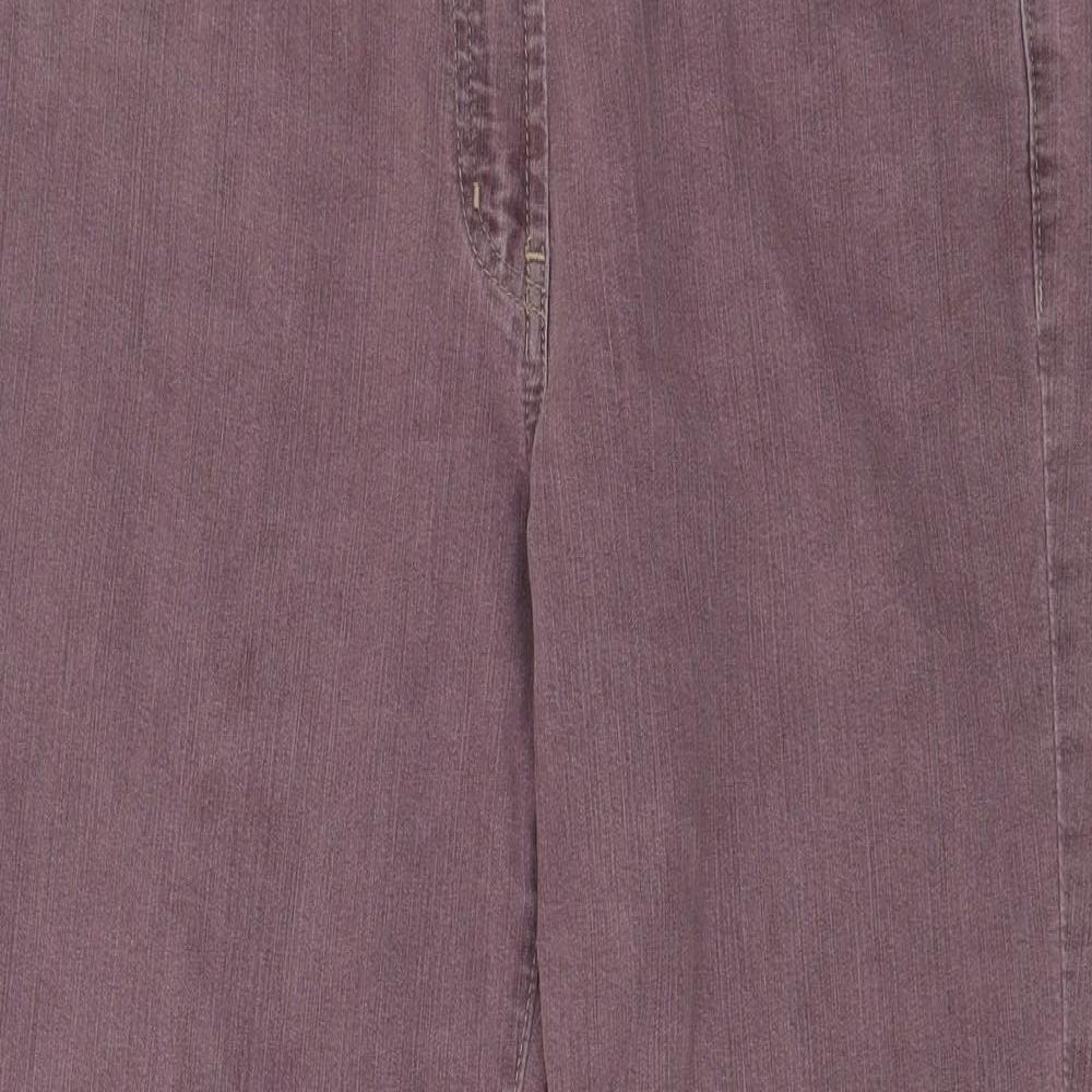 Principles Womens Purple  Cotton Bootcut Jeans Size 14 L27.5 in Regular Zip