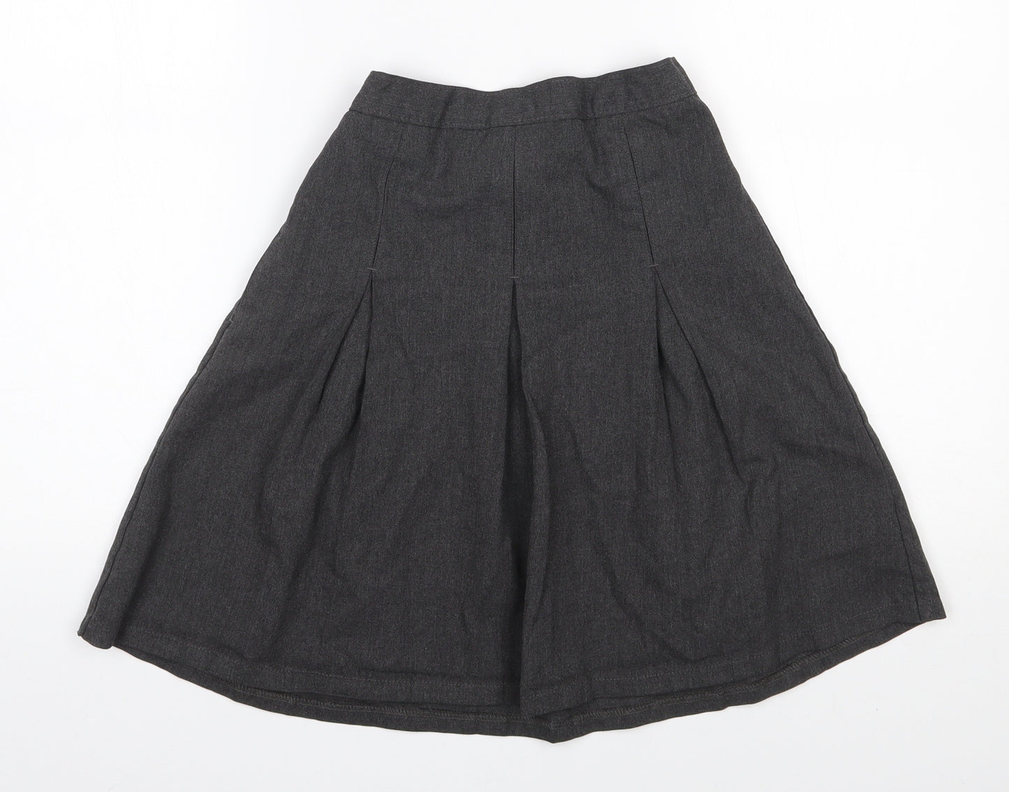 Marks and Spencer Girls Grey  Polyester Pleated Skirt Size 10-11 Years  Regular Pull On