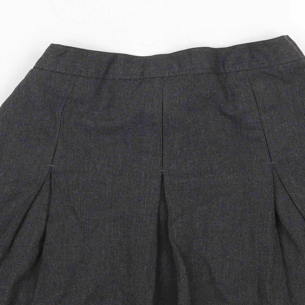 Marks and Spencer Girls Grey  Polyester Pleated Skirt Size 10-11 Years  Regular Pull On