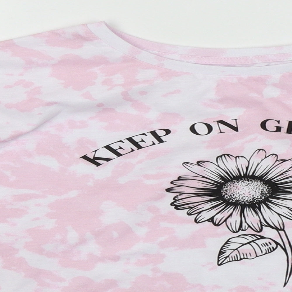 Dunnes Stores Girls Pink Spotted Polyester Top Pyjama Top Size 11-12 Years   - Keep on growing. Stay in bloom