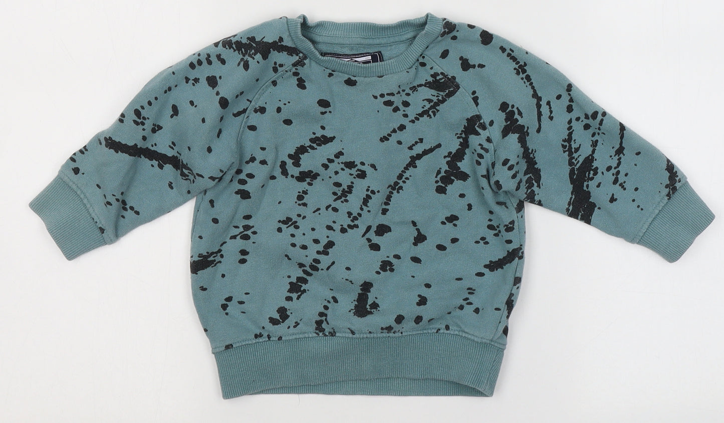 NEXT Boys Blue Spotted Cotton Pullover Jumper Size 9-12 Months
