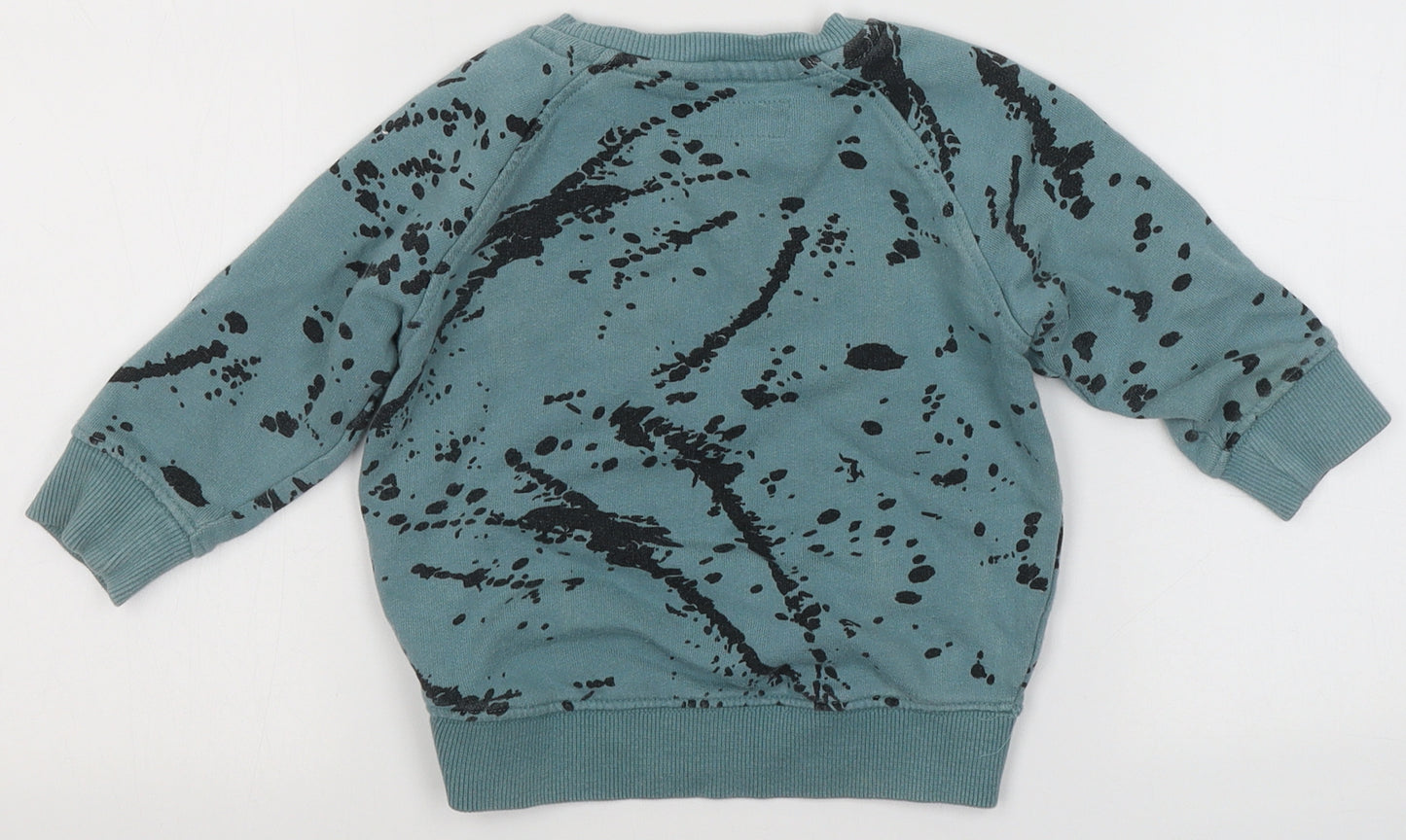 NEXT Boys Blue Spotted Cotton Pullover Jumper Size 9-12 Months