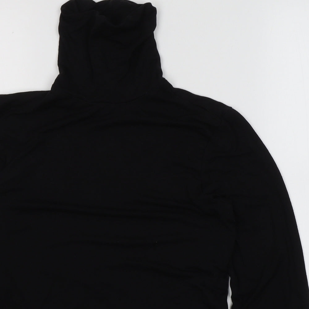 George Womens Black Roll Neck  Viscose Pullover Jumper Size 10