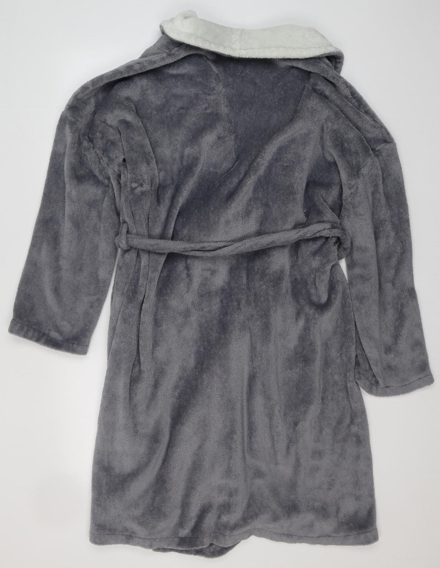 Preworn Mens Grey  Polyester  Robe Size XL  Tie