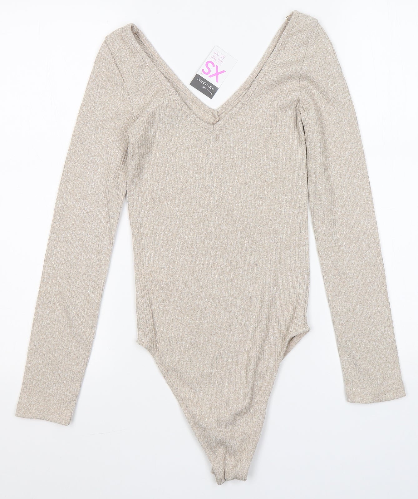 Primark Womens Beige  Polyester Bodysuit One-Piece Size XS