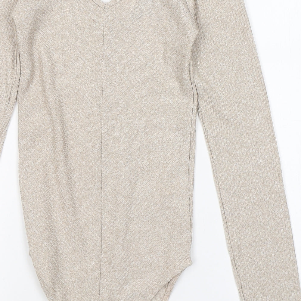 Primark Womens Beige  Polyester Bodysuit One-Piece Size XS