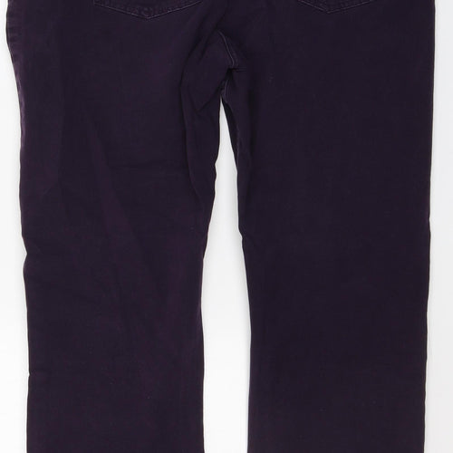 Maine Womens Purple  Cotton Straight Jeans Size 16 L27 in Regular Zip