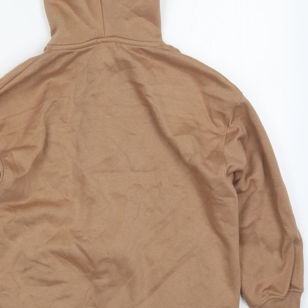 Zara Girls Brown  Cotton Full Zip Hoodie Size 11-12 Years  Zip