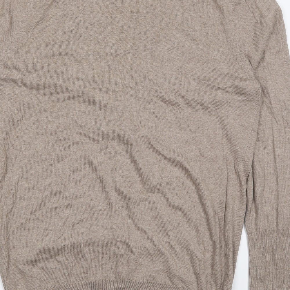 Atmosphere Womens Brown V-Neck  Cotton Cardigan Jumper Size 16