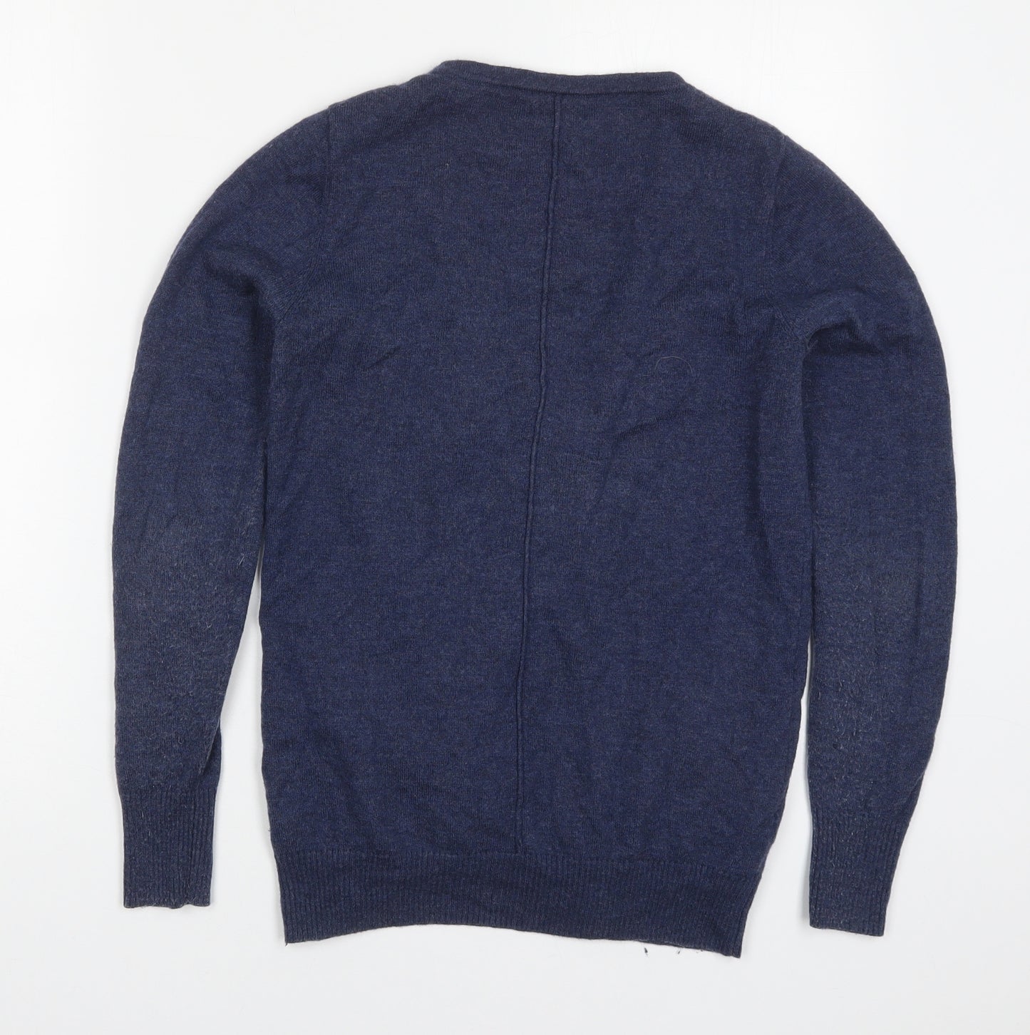 Fat Face Womens Blue V-Neck  Wool Cardigan Jumper Size 8