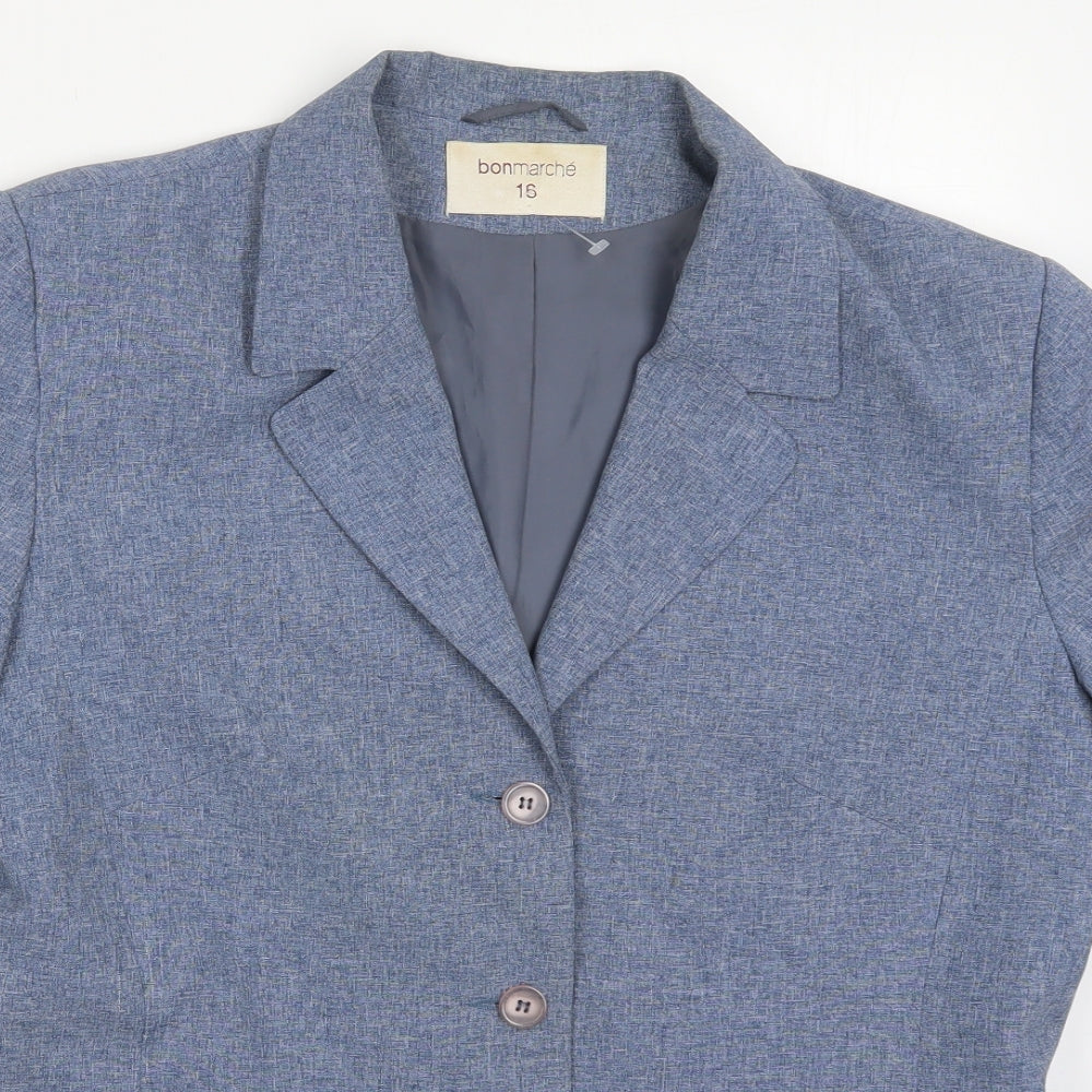 Bonmarché Womens Blue  Polyester Jacket Suit Jacket Size 18