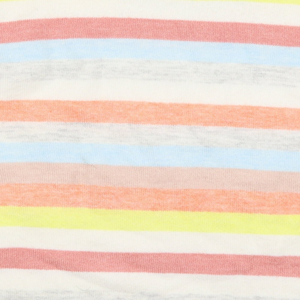 George Womens Multicoloured Round Neck Striped Acrylic Pullover Jumper Size M