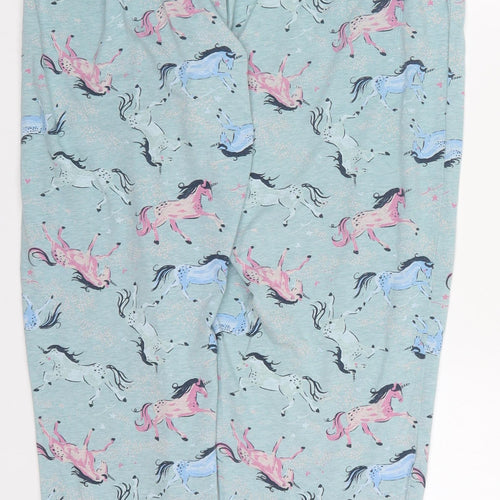 Marks and Spencer Womens Blue  Cotton Trousers  Size 12 L30 in Regular  - Unicorns