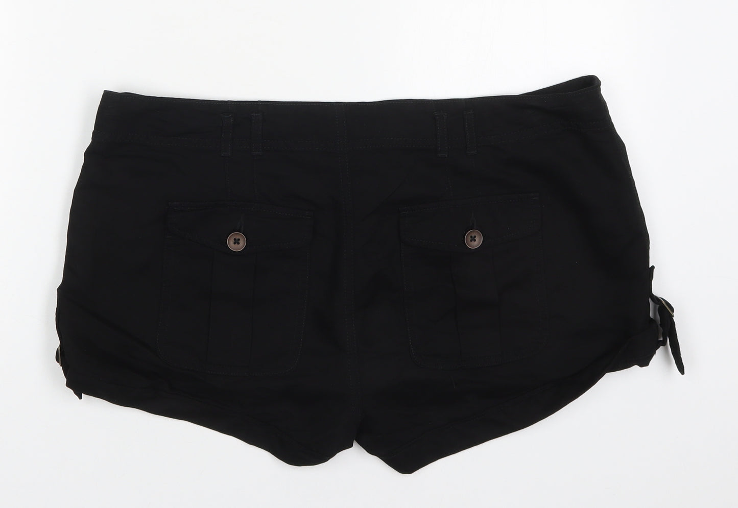 George Womens Black  Viscose Cargo Shorts Size 14 L3 in Regular Button