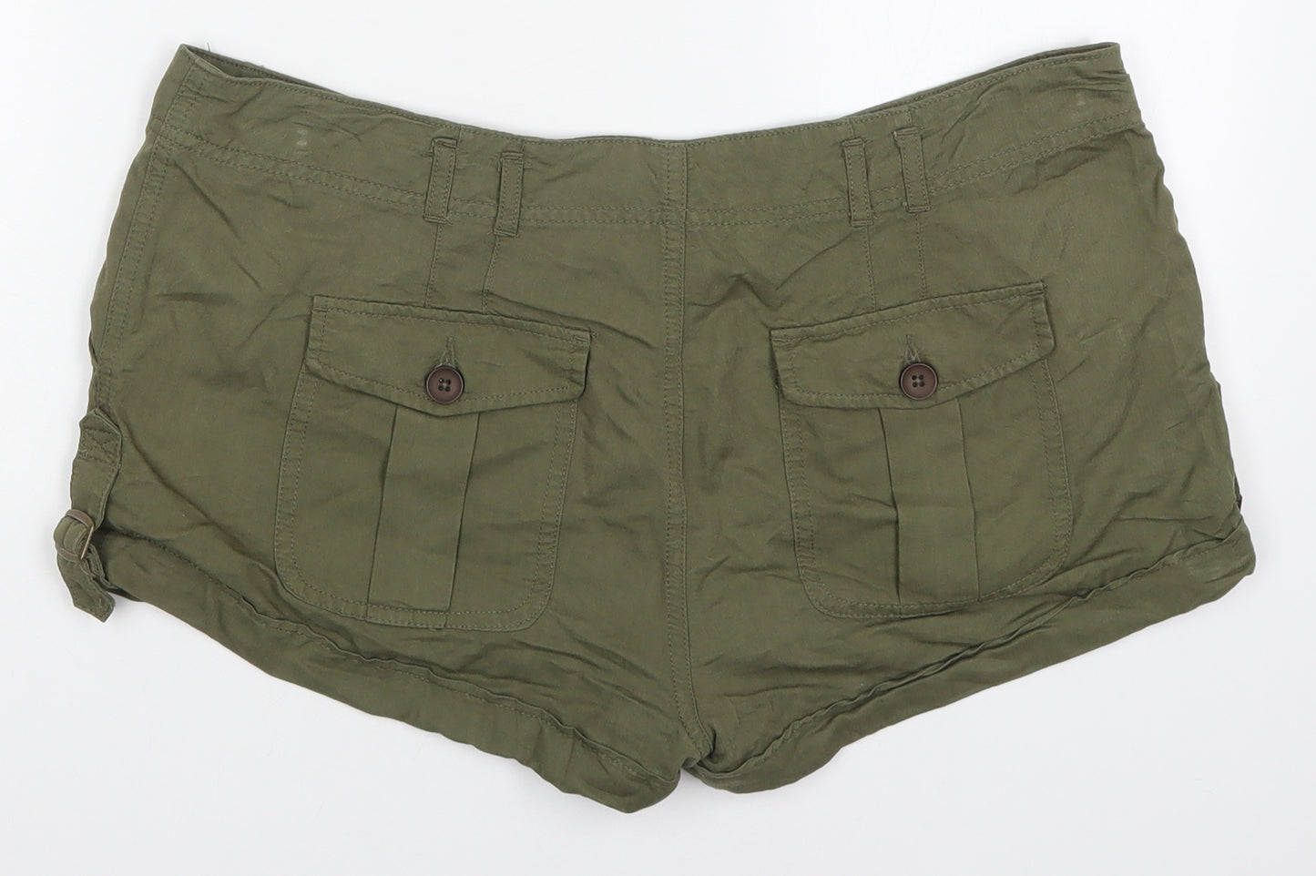 George Womens Green  Viscose Cargo Shorts Size 14 L3 in Regular Button