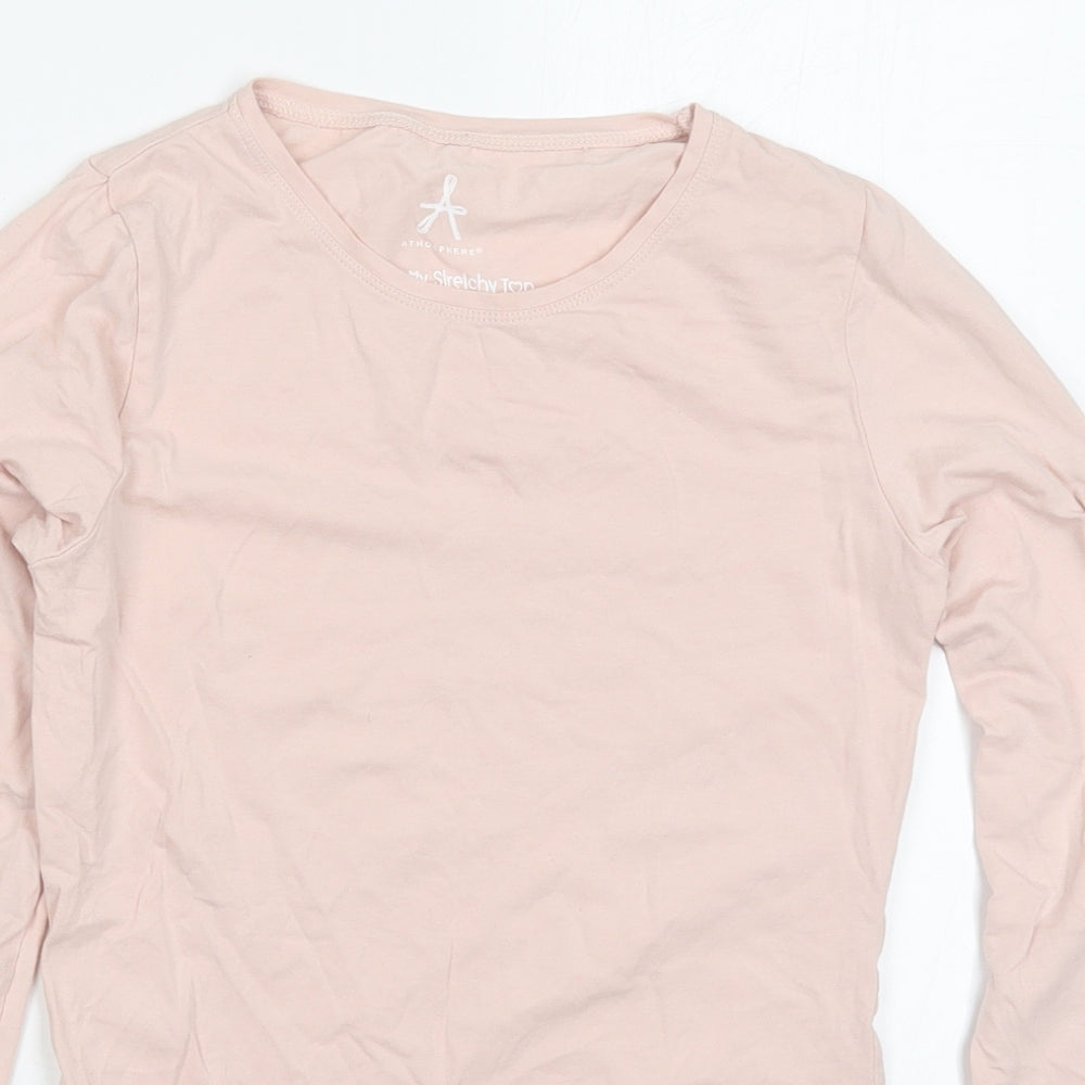 Atmosphere Womens Pink  Cotton Basic T-Shirt Size 8 Round Neck